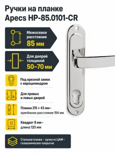 Ручки на планке Apecs НР-85.0101-CR