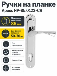 Ручки на планке Apecs НР-85.0123-CR
