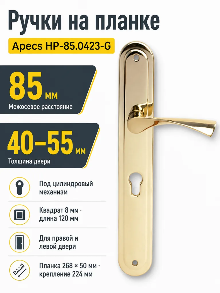 Ручки на планке Apecs НР-85.0423-G