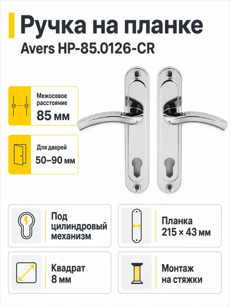 Ручка на планке Avers НР-85.0126-CR