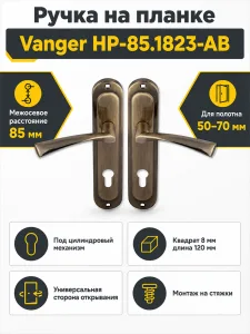 Ручка на планке Vanger НР-85.1823-АВ