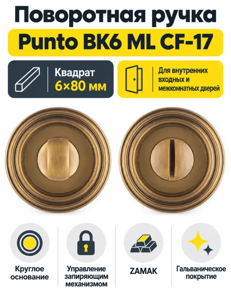 Ручка поворотная BK6 ML CF-17 кофе