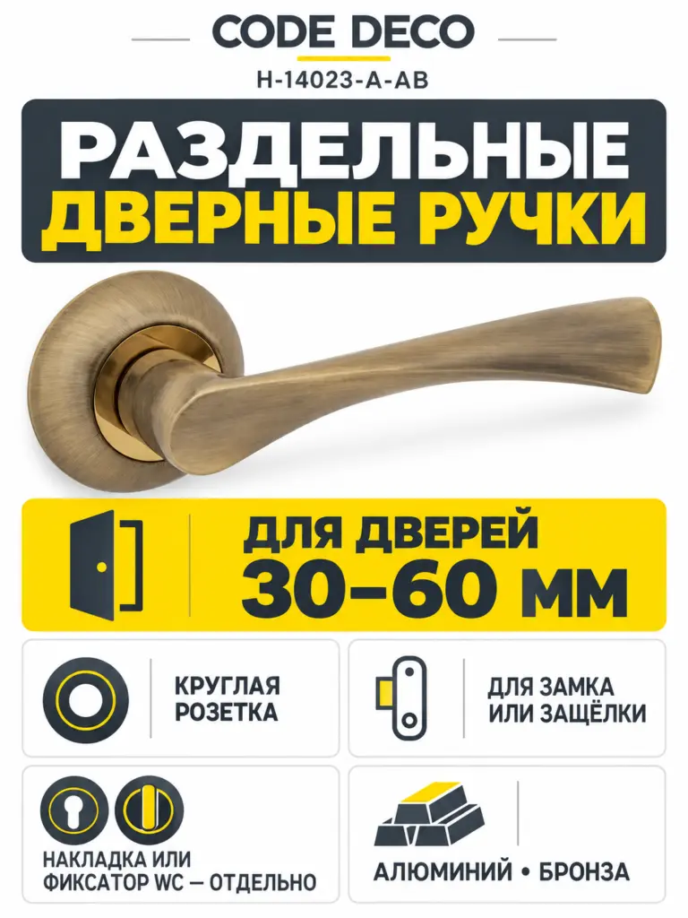Ручки дверные Code Deco H-14023-A-AB