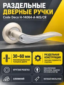 Ручки дверные Code Deco H-14064-A-NIS CR