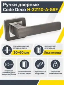 Ручки дверные Code Deco H-22110-A-GRF