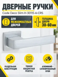 Ручки дверные Code Deco Slim H-30115-A-CRS