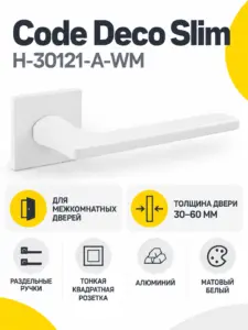 Ручки дверные Code Deco Slim H-30121-A-WM