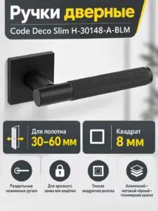 Ручки дверные Code Deco Slim H-30148-A-BLM