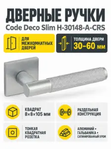 Ручки дверные Code Deco Slim H-30148-A-CRS