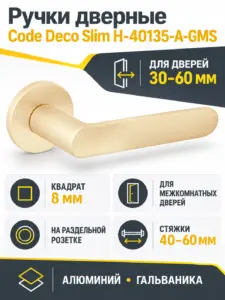 Ручки дверные Code Deco Slim H-40135-A-GMS