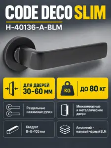 Ручки дверные Code Deco Slim H-40136-A-BLM