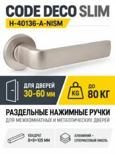 Ручки дверные Code Deco Slim H-40136-A-NISM
