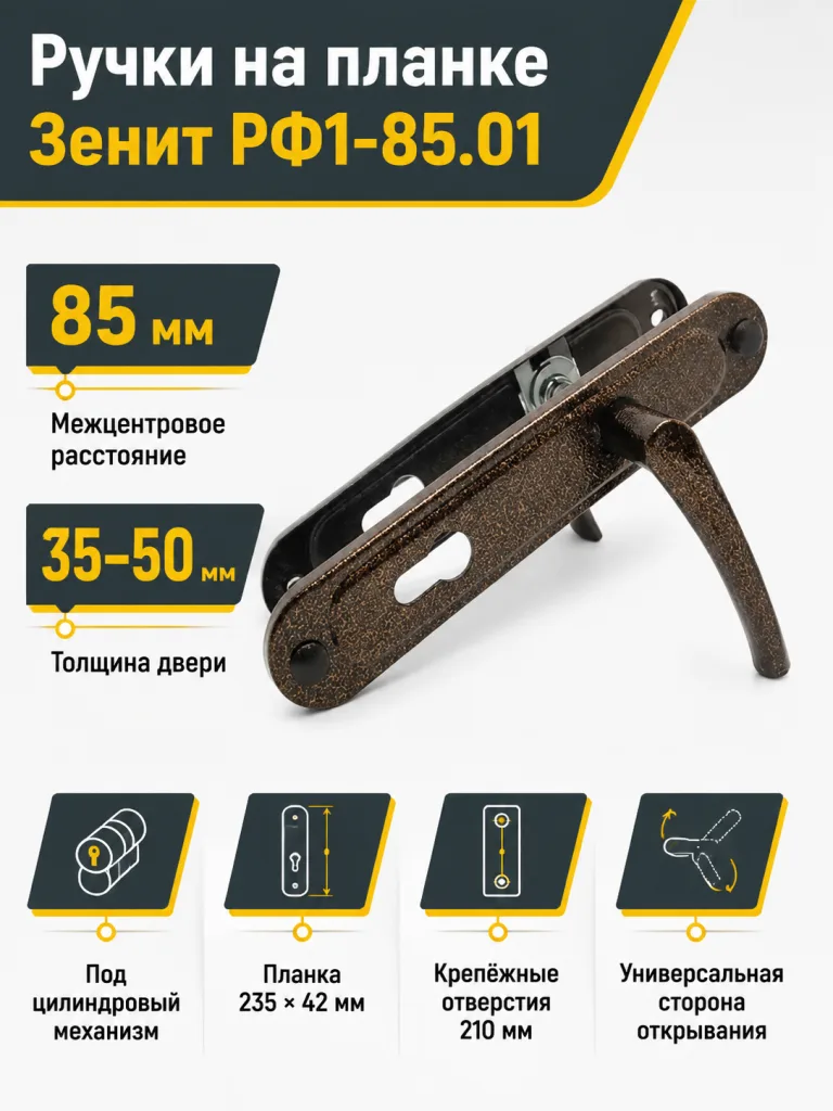 Ручки на планке РФ1-85.01 (медь)