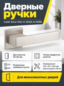 Ручки дверные Code Deco Slim H-30115-A-NISM