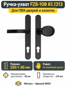 Ручка на планке FZ8-108 61.1313 ухват (9005) черн