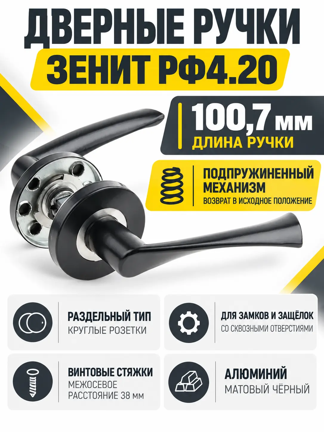 Ручки раздельные РФ4.20 (матовый черный)