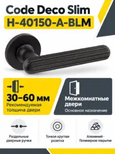 Ручки дверные Code Deco Slim H-40150-A-BLM