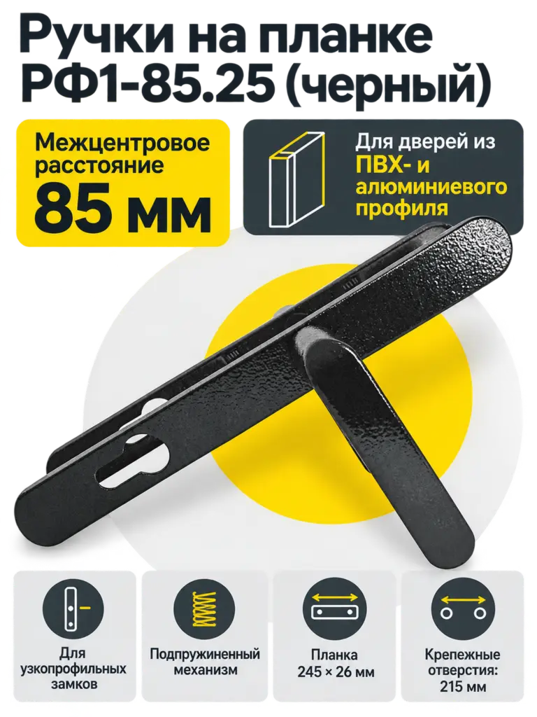Ручки на планке РФ1-85.25 (черный)