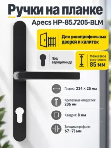 Ручки на планке Apecs HP-85.7205-BLM