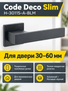 Ручки дверные Code Deco Slim H-30115-A-BLM