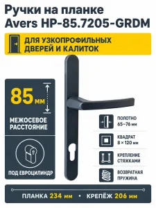 Ручки на планке Avers HP-85.7205-GRDM