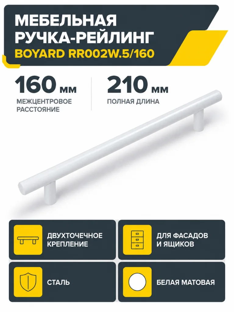 Мебельная ручка RR002W.5/160