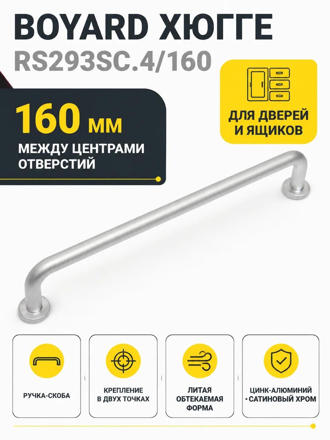Мебельная ручка ХЮГГЕ RS293SC.4/160