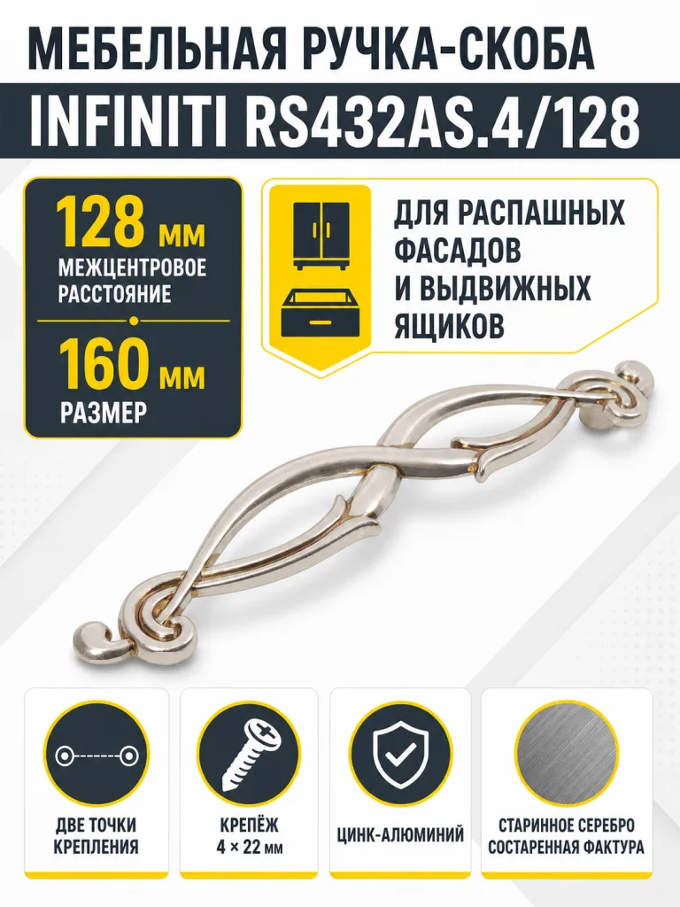 Мебельная ручка INFINITI RS432AS.4/128