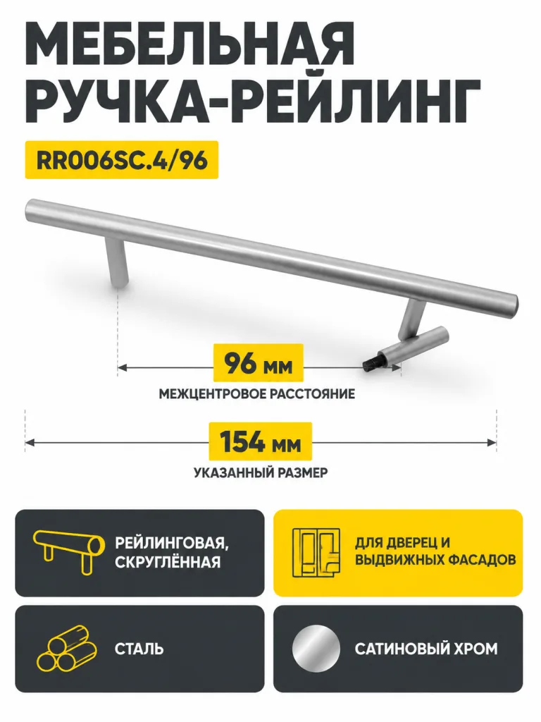 Мебельная ручка RR006SC.4/96