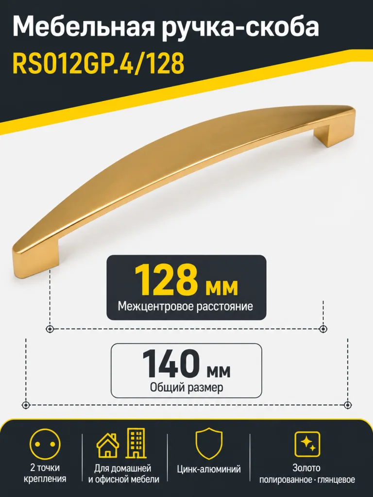 Мебельная ручка RS012GP.4/128