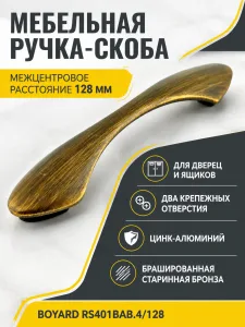 Мебельная ручка RS401BAB.4/128