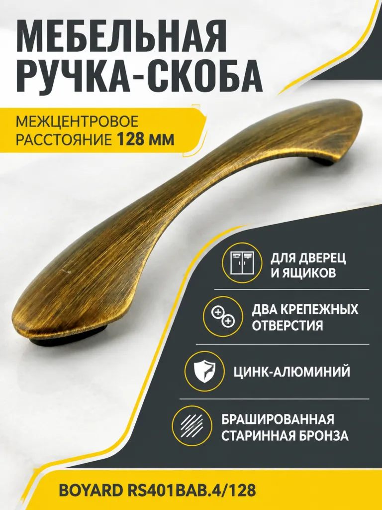 Мебельная ручка RS401BAB.4/128