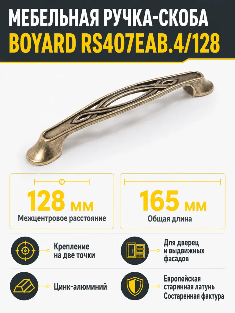 Мебельная ручка RS407EAB.4/128