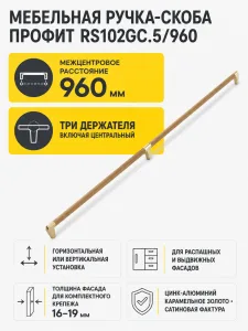 Мебельная ручка ПРОФИТ RS102GC.5/960