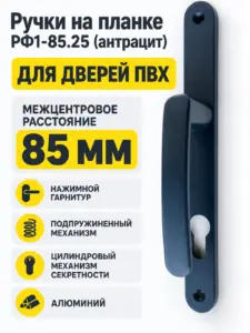 Ручки на планке РФ1-85.25 (антрацит)