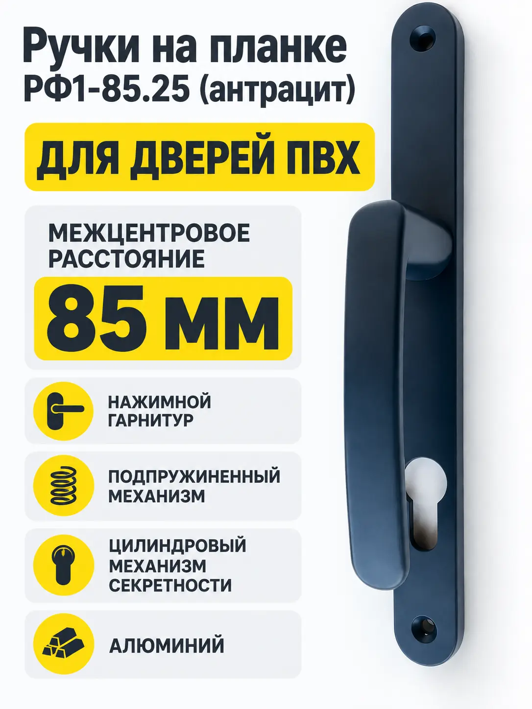 Ручки на планке РФ1-85.25 (антрацит)