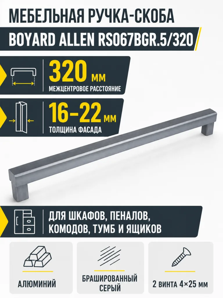 Мебельная ручка ALLEN RS067BGR.5/320