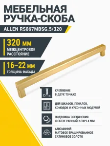 Мебельная ручка ALLEN RS067MBSG.5/320