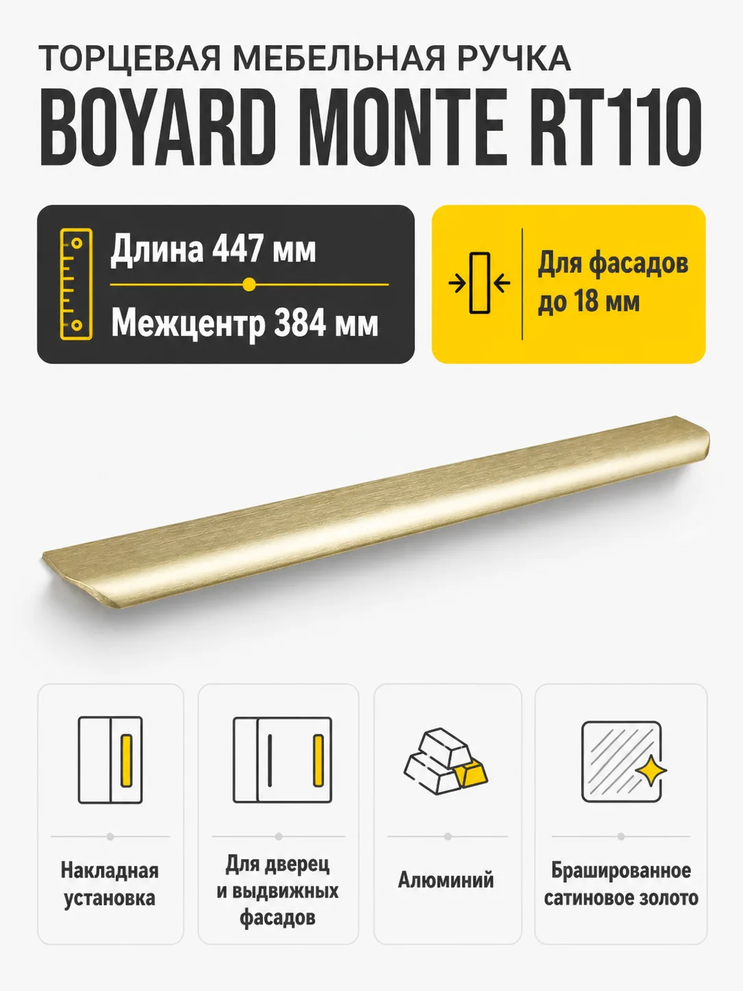 Мебельная ручка MONTE RT110BSG.1/000/450