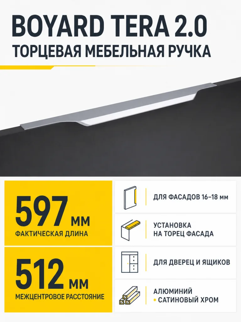 Мебельная ручка TERA 2.0 RT811SC.1/512/600