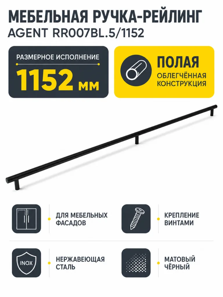 Мебельная ручка AGENT RR007BL.5/1152