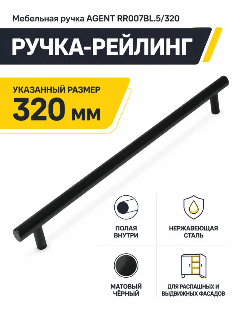Мебельная ручка AGENT RR007BL.5/320