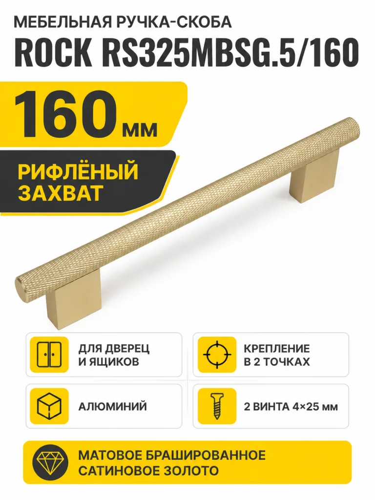 Мебельная ручка ROCK RS325MBSG.5/160