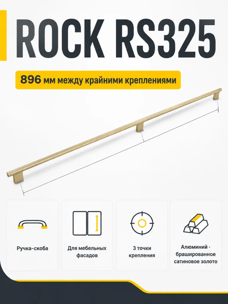 Мебельная ручка ROCK RS325MBSG.5/896
