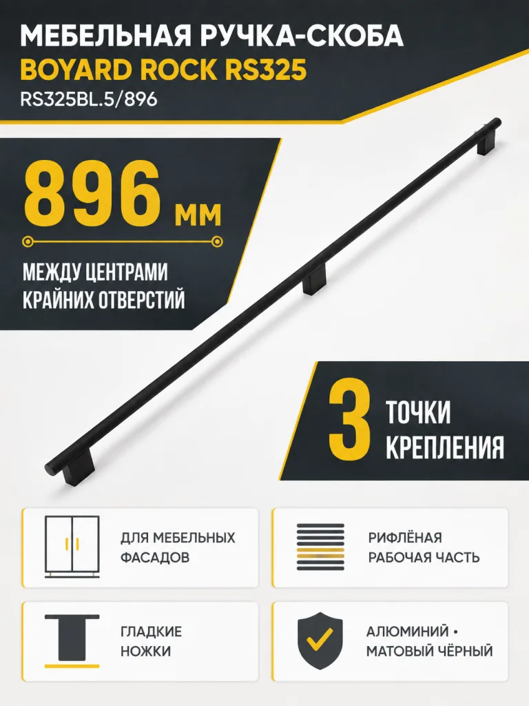 Мебельная ручка ROCK RS325BL.5/896