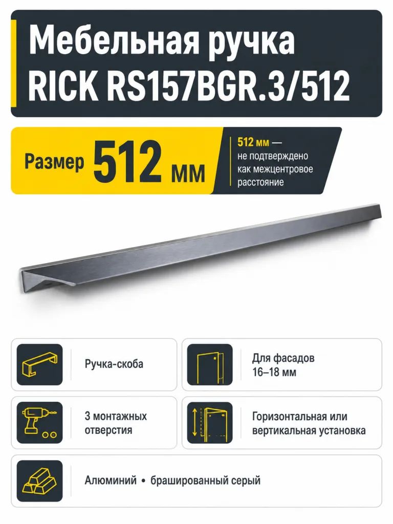 Мебельная ручка RICK RS157BGR.3/512