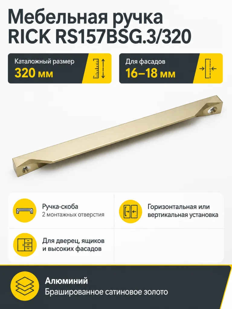 Мебельная ручка RICK RS157BSG.3/320