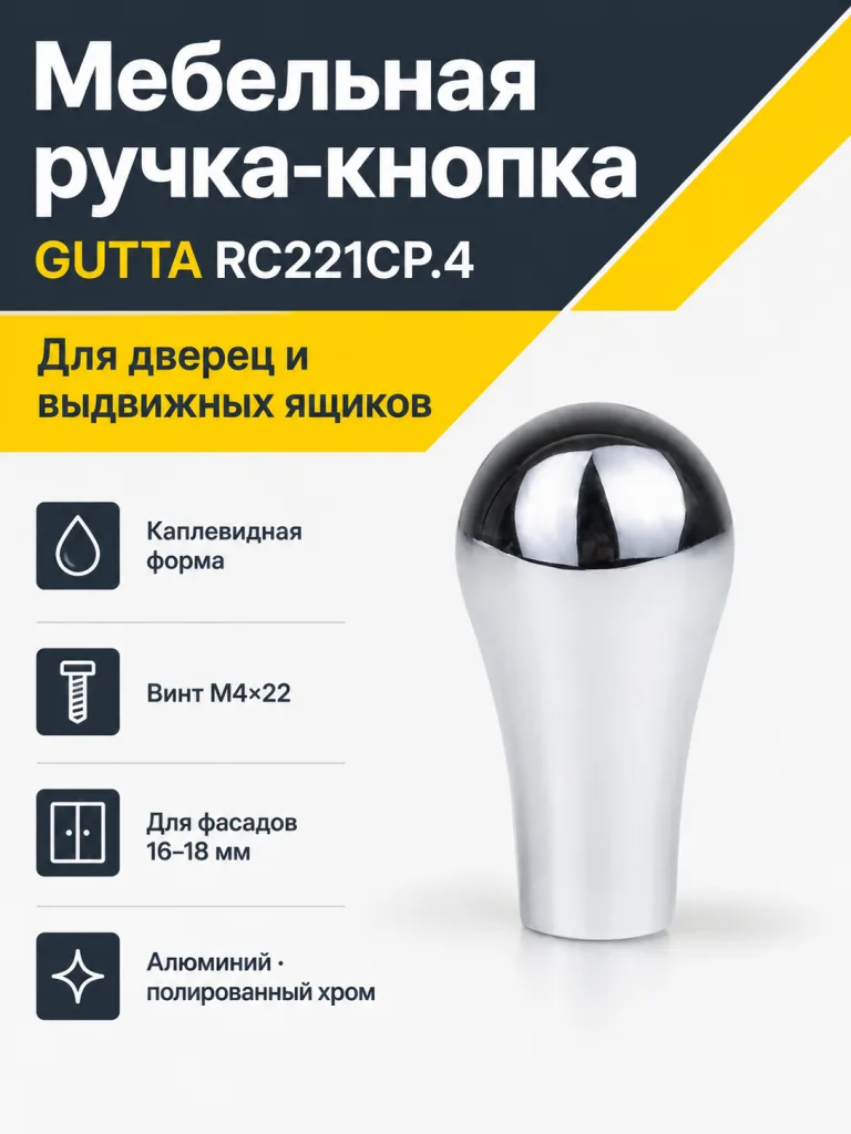 Мебельная ручка GUTTA RC221CP.4