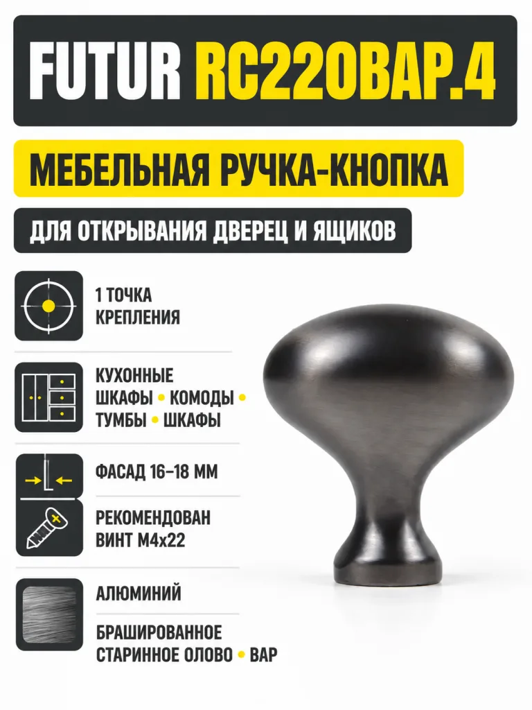 Мебельная ручка FUTUR RC220BAP.4