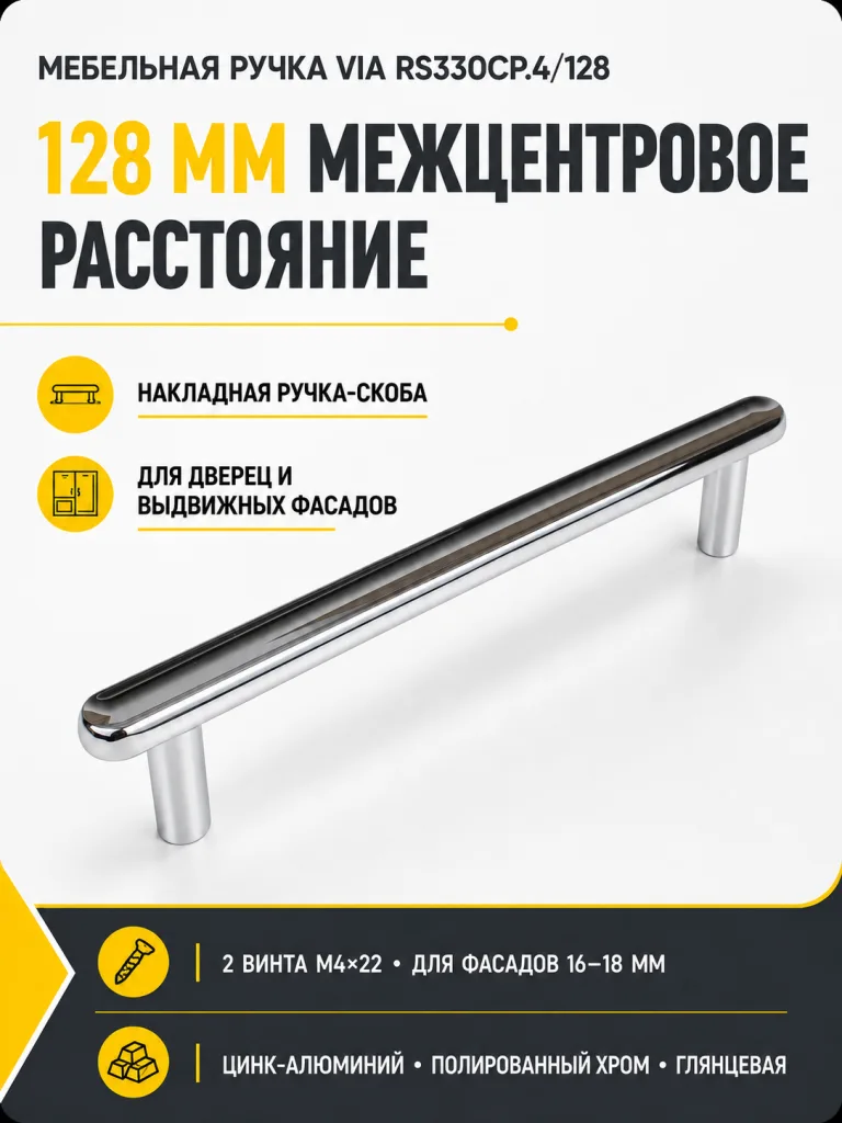 Мебельная ручка VIA RS330CP.4/128